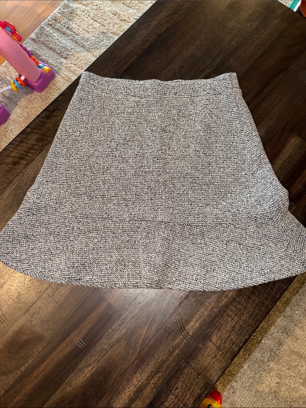 LOFT Gray Tweed A-Line Skirt